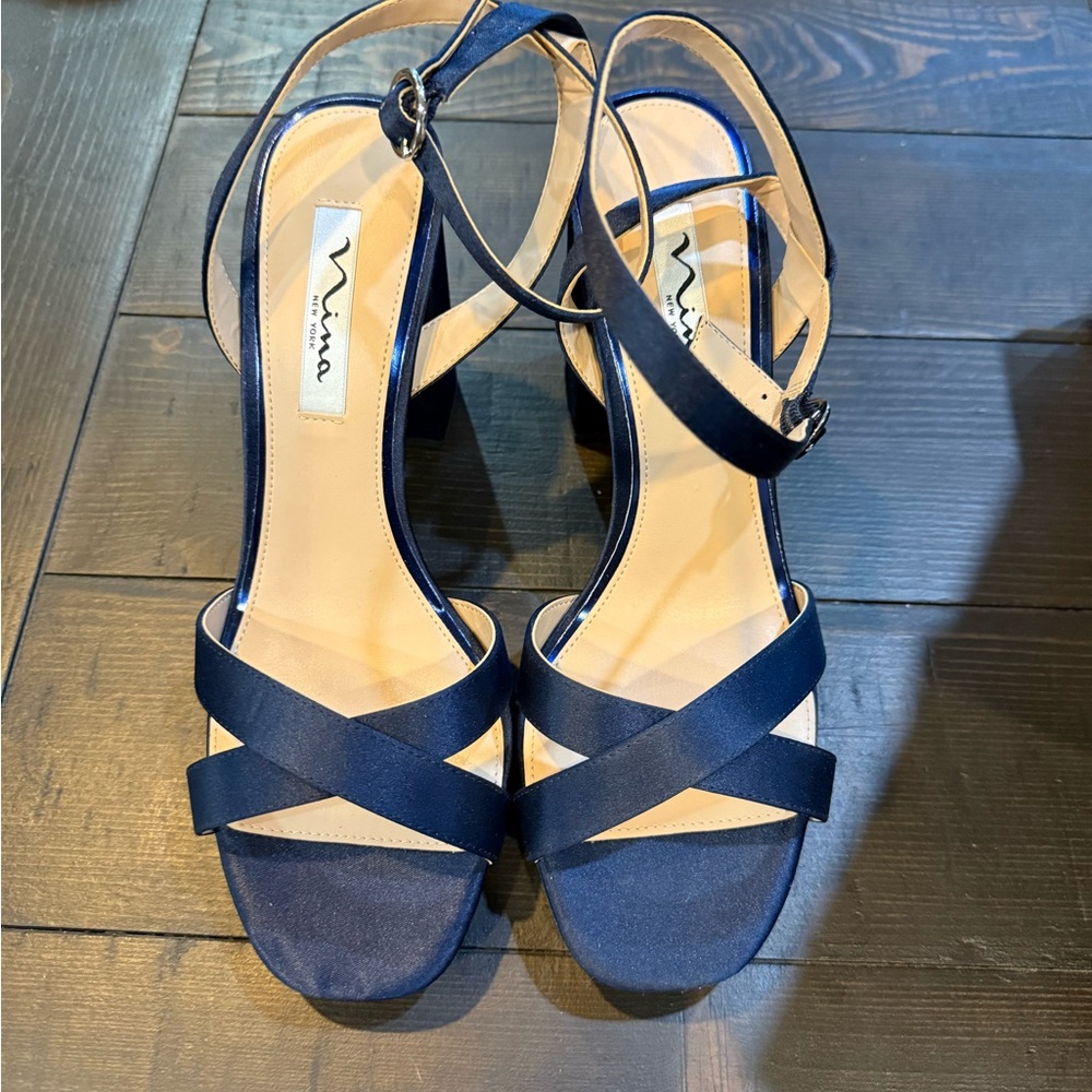 Nina Navy Strappy Heels